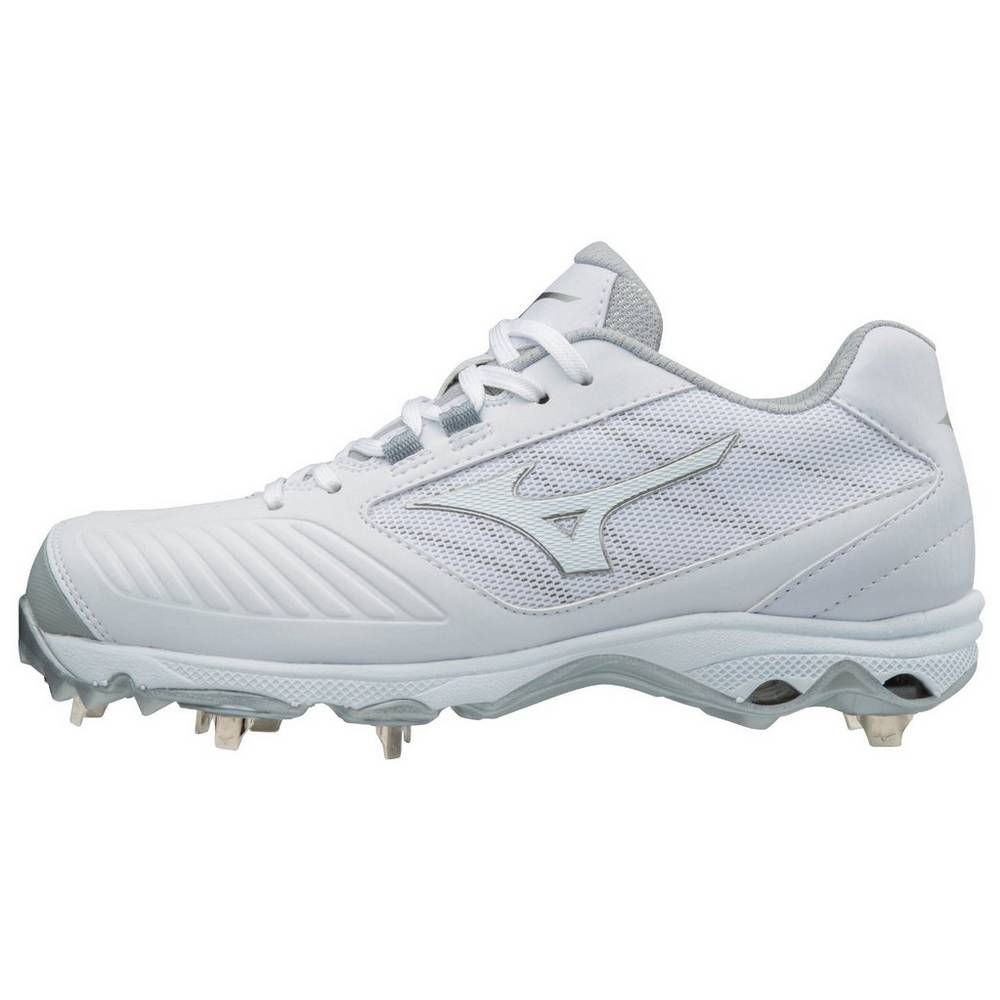 Womens Mizuno 9-Spike Advanced Sweep 4 Low Metal Softball Cleats White Philippines (TFZMAU145)